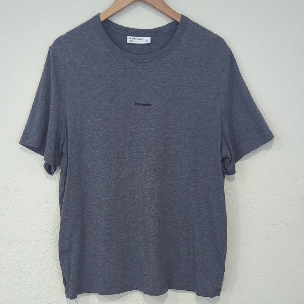 Icebreaker Heather Grey Wool Cotton Blend Tshirt